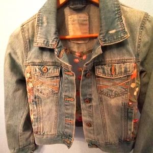 Small Aeropostale Sheer Flowery Jean Jacket